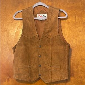 Vintage western leather unisex Brown Vest